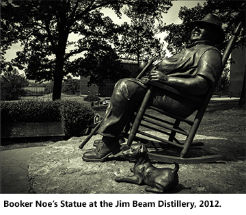 The statue of Booker Noe at the Jim Beam Distillery in Clermont, Kentucky.