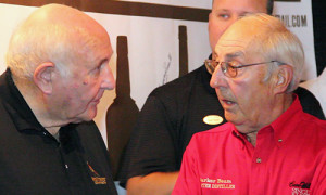 Heaven Hill's Parker Beam (R) and Wild Turkey's Jimmy Russell (L) chat during the 2012 Kentucky Bourbon Festival.