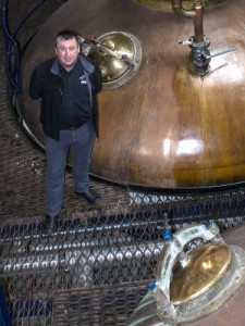 Pulteney Distillery Manager Malcolm Waring in the stillroom.