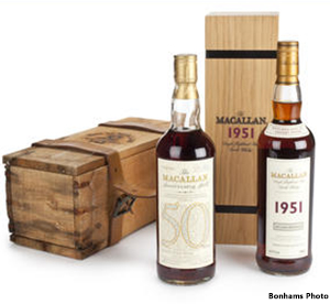 New York City Whisky auction April 29, 2013. Image courtesy Bonhams. 