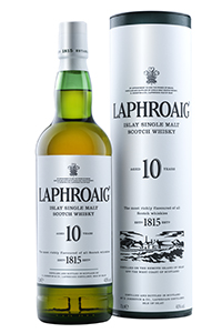 Laphroaig 10 Bottle & Tube. Image courtesy Beam Inc. 