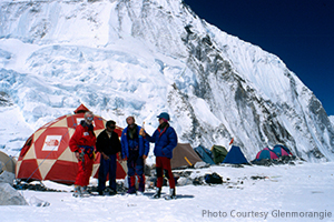 The 1993 Expedition Team at Mount Everest's Camp Two. Photo by John Barry courtesy Glenmorangie. 