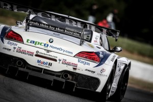 The Black-Bull sponsored Ecurie Ecosse BMW competing in British GP action at Snetterton on June 16. The team is preparing for next year's 2014 24 Hours of Le Mans. Photo courtesy Ecurie Ecosse.