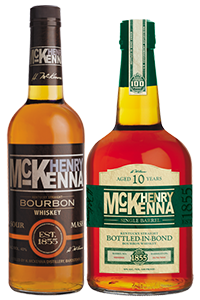 Henry McKenna and Henry McKenna Bottled in Bond Single Barrel Bourbons. Image courtesy Heaven Hill Distilleries. 