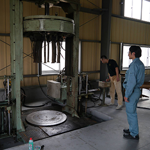 Workers oversee installation of coopering equipment in Japan's Chichibu Cooperage. Photo courtesy Ichiro Alkuto. 