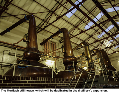 The Mortlach still house. Photo ©2013 by Mark Gillespie.