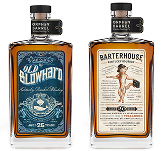 Old Blowhard and Barterhouse, the first two releases in Diageo's Orphan Barrel series of whiskies. Images courtesy Diageo.