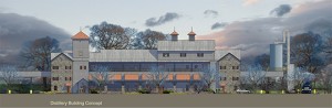 An architect's rendering of Diageo's Bulleit Distilling Co. distillery in Shelby County, Kentucky. Image courtesy Diageo.