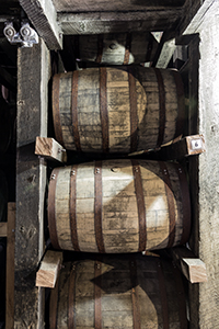 Bourbon barrels maturing in a Jim Beam warehouse in Clermont, Kentucky. Photo ©2012 by Mark Gillespie. 