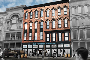An architect's rendering of Brown-Forman's planned Old Forester Distillery on Main Street in downtown Louisville. Image courtesy Brown-Forman.