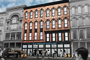 An architect's rendering of Brown-Forman's planned Old Forester Distillery on Main Street in downtown Louisville. Image courtesy Brown-Forman.  