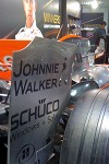 A McLaren F1 car on display at World of Whiskies in London's Heathrow Airport, April 2010. Photo ©2010 by Mark Gillespie. 