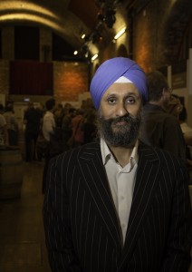 The Whisky Exchange's Sukhinder Singh on the show floor during The Whisky Show, October 6, 2014. Photo ©2014 by Mark Gillespie. 