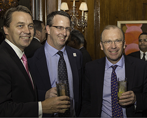 Andy Nash, William Grant & Sons USA President Jonathan Yusen, and Peter Grant Gordon during the launch event for the Glenfiddich Original November 3, 2014. Photo ©2014 by Mark Gillespie. 