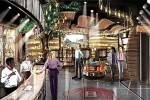 An architect's rendering of the interior of the Jim Beam Urban Stillhouse to be built in downtown Louisville, KY. Image courtesy Beam Suntory. 