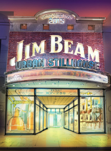 An architect's rendering of the exterior of the Jim Beam Urban Stillhouse to be built in Louisville, KY. Image courtesy Beam Suntory. 