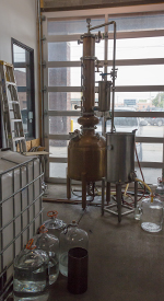 The still at Corsair Artisan Distillery in Bowling Green, Kentucky. Photo ©2013 by Mark Gillespie. 
