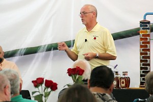 Four Roses Master Distiller Jim Rutledge leads a tasting at the distillery in September of 2012. Photo ©2012 by Mark Gillespie.