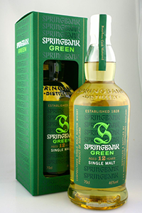 Springbank Green 12 Year Old Single Malt Scotch Whisky, Image courtesy Springbank Distillers.