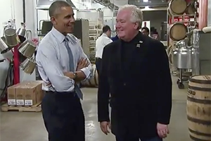 US President Barack Obama tours the Cleveland Whiskey manufacturing facility with founder Tom Lix on March 18, 2015. Photo courtesy The White House.