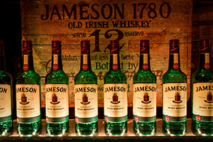Jameson Irish Whiskey bottles on display at Midleton Distillery, September 2013. Photo ©2013 by Mark Gillespie.