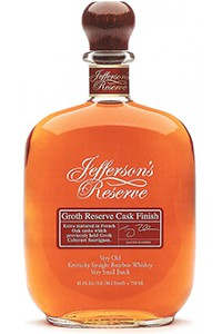 Jefferson's Reserve Groth Reserve Cask Finish Bourbon. Image courtesy Castle Brands. 