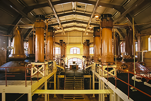 The stillroom at The Glenrothes Distillery in Rothes, Scotland. Photo ©2010 by Mark Gillespie.