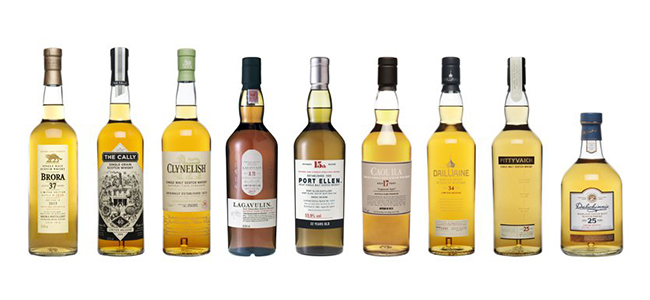 Diageo's 2015 Special Releases from the Classic Malts range. Image courtesy Diageo. 
