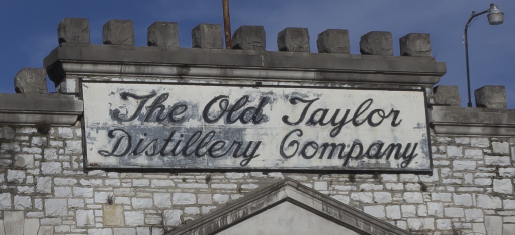 The original sign above the entrance to the Old Taylor Distillery. Photo ©2012 by Mark Gillespie.