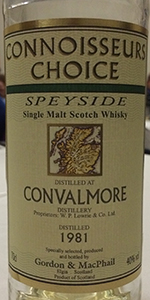 Gordon & MacPhail Connoisseur's Choice Convalmore 1981 Single Malt. Photo ©2015 by Mark Gillespie.