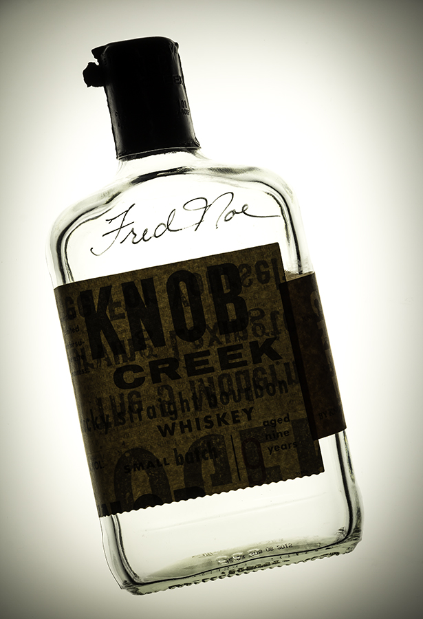 A Knob Creek display bottle signed by Beam master distiller Fred Noe. Photo ©2016, Mark Gillespie, CaskStrength Media.