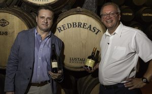 Bodegas Lustau winemaker Sergio Martinez (L) and Midleton Master Blender Billy Leighton at the launch event for Redbreast Lustau Edition. Photo ©2016, Mark Gillespie, CaskStrength Media.