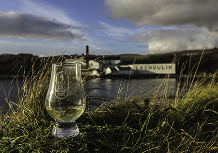 A view of Lagavulin Distillery from Dunyvaig Castle. Photo ©2016, Mark Gillespie/CaskStrength Media.