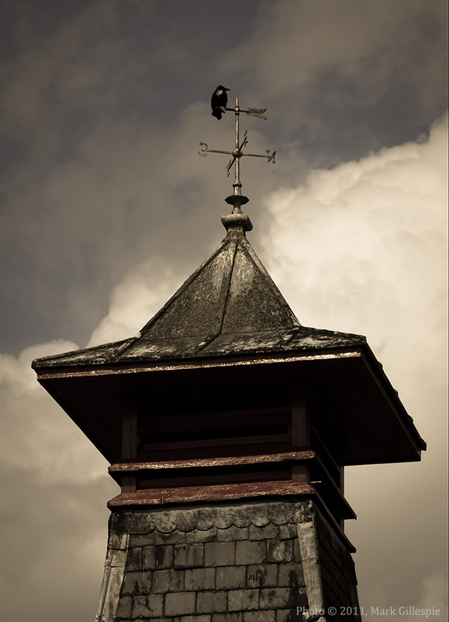 The pagoda at Knockdhu Distillery near Huntly, Scotland.