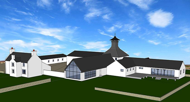 An updated architect's rendering of the planned Gartbreck Distillery on Islay. Image courtesy Gartbreck Whisky Company.