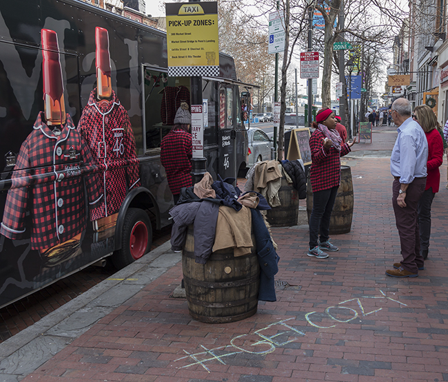 The Maker's Mark "Give Cozy, Get Cozy" truck at a tour stop in Philadelphia December 13, 2015. Photo ©2015 by Mark Gillespie.