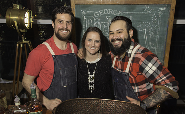 George Dickel Head Distiller Allisa Henley and her bartenders at Whisky Live New York, February 23, 2016. Photo ©2016 by Mark Gillespie.