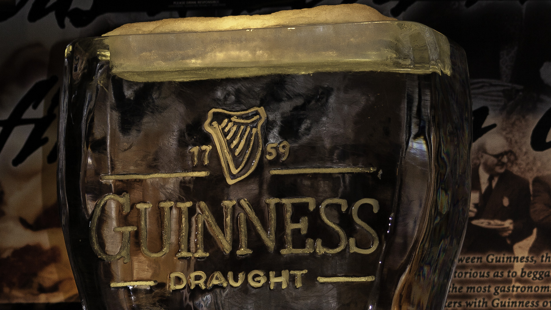 A Guinness ice scuplture at Ulysses Folk House in New York City. Photo ©2011, Mark Gillespie.