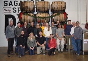 The Sagamore Spirit team poses for a holiday photo. Image courtesy Sagamore Spirit. 