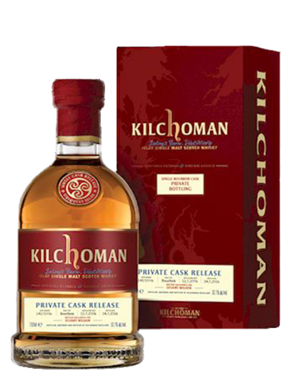 The Kilchoman single cask bottled for Stuart Wilson. All 257 bottles were stolen after a truck driver delivered them to the wrong address. Image courtesy Kilchoman Distillery.