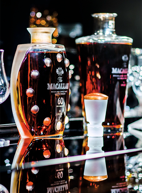 Part of The Macallan in Lalique Legacy Collection auctioned at Sotheby's in Hong Kong April 2, 2017. Image courtesy Sotheby's. 