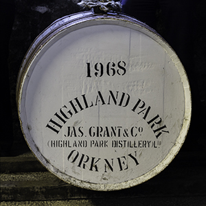 One of Highland Park's 1968 casks in the distillery's warehouse. File photo ©2013, Mark Gillespie/CaskStrength Media.