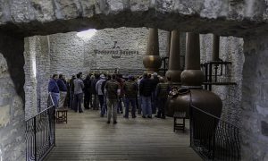 Brown-Forman Master Distiller Chris Morris leads a tour through the Woodford Reserve stillroom. File photo ©2017, Mark Gillespie/CaskStrength Media.