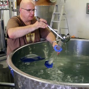 Dad's Hat co-founder Herman Mihalich draws a spirit sample at his Pennsylvania distillery. File photo ©2017, Mark Gillespie/CaskStrength Media.