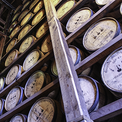 Barrels of Bourbon maturing at Woodford Reserve Distillery in Kentucky. File Photo ©2017. Mark Gillespie/CaskStrength Media.