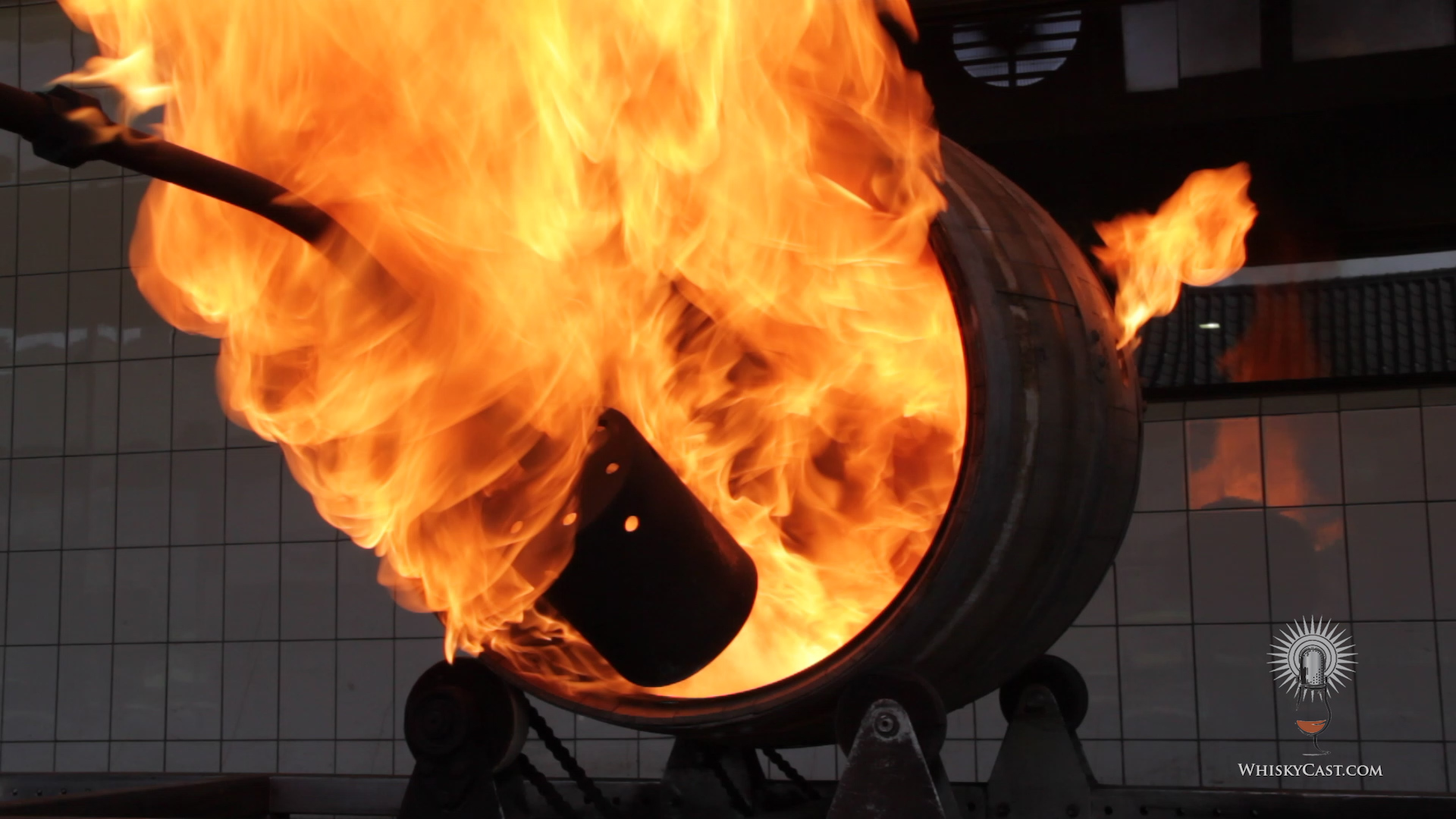 Barrel re-charring at Taiwan's King Car Distillery. Photo ©2017, Mark Gillespie/CaskStrength Media.