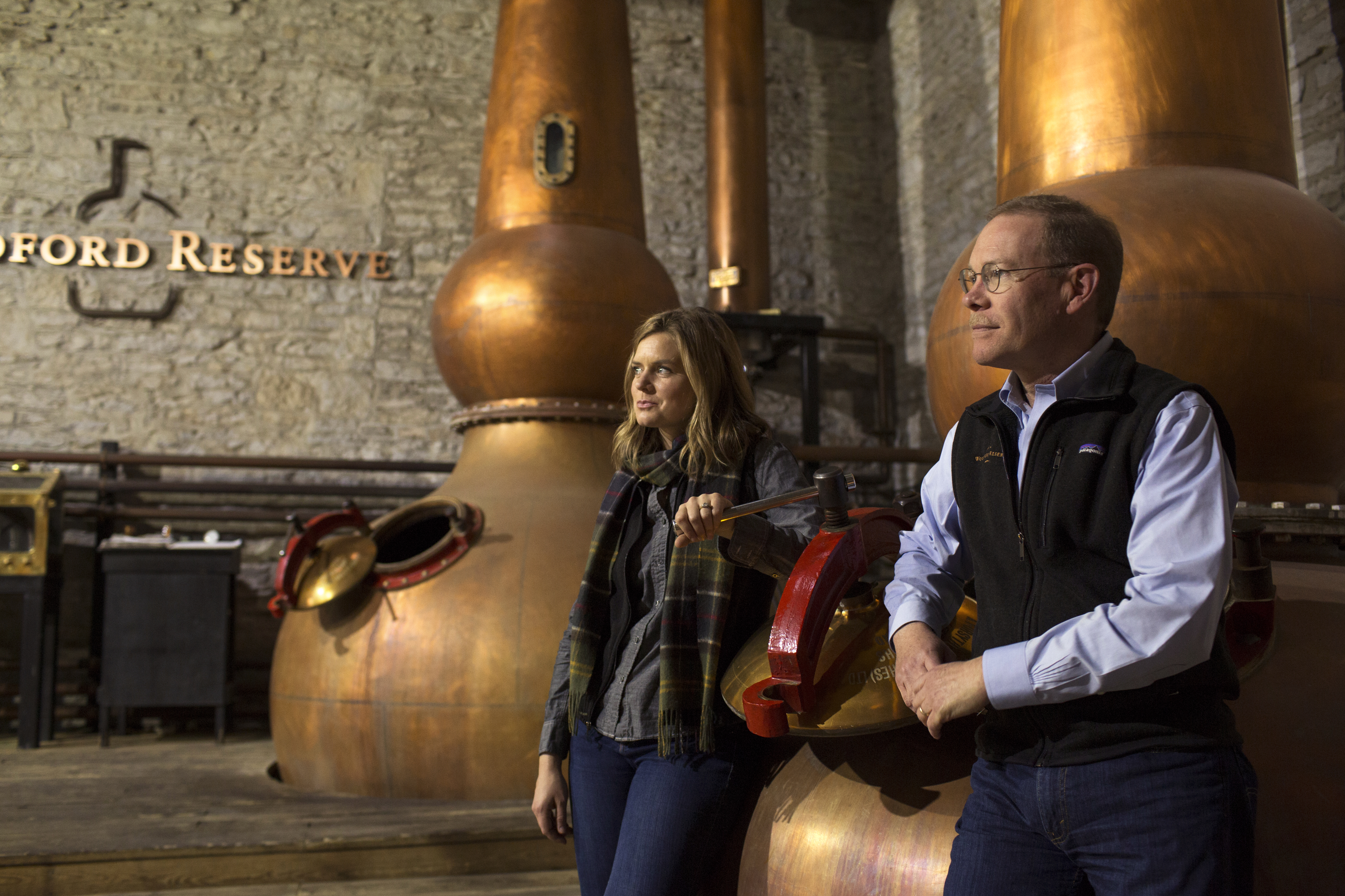 Woodford Reserve Master Distiller Chris Morris (R) and newly-promoted Assistant Master Distiller Elizabeth McCall. Photo courtesy Brown-Forman.