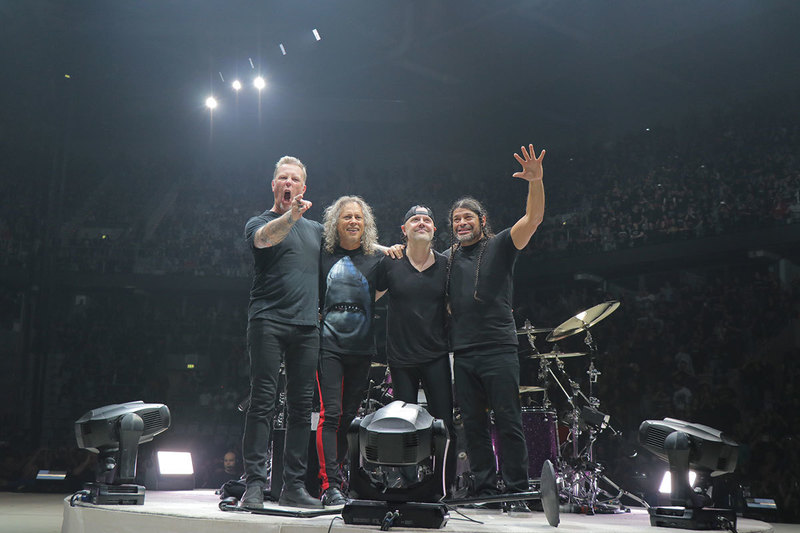 The members of Metallica during a concert in Mannheim, Germany February 16, 2018. Photo courtesy Metallica.com.