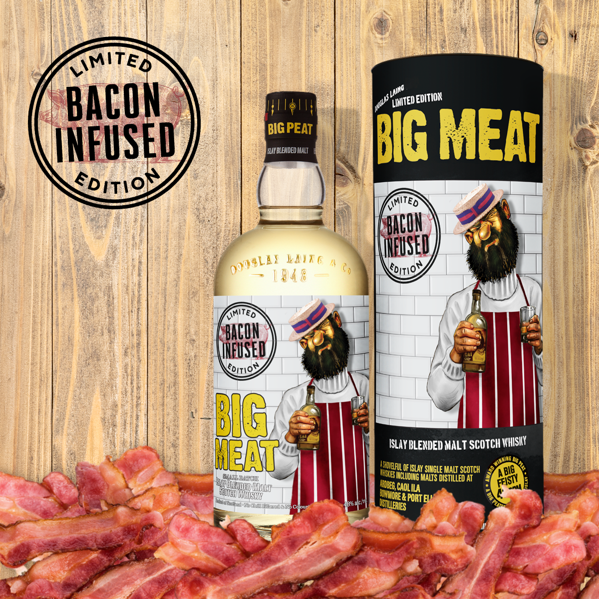 Douglas Laing & Co.'s Big Meat Bacon-Infused Scotch Whisky. Image courtesy Douglas Laing & Co.