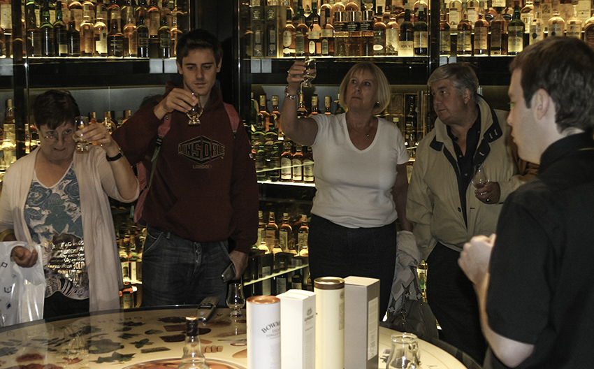 Tourists try a Scotch Whisky during a tour of the Scotch Whisky Experience in Edinburgh, Scotland. File photo ©2018, Mark Gillespie/CaskStrength Media.